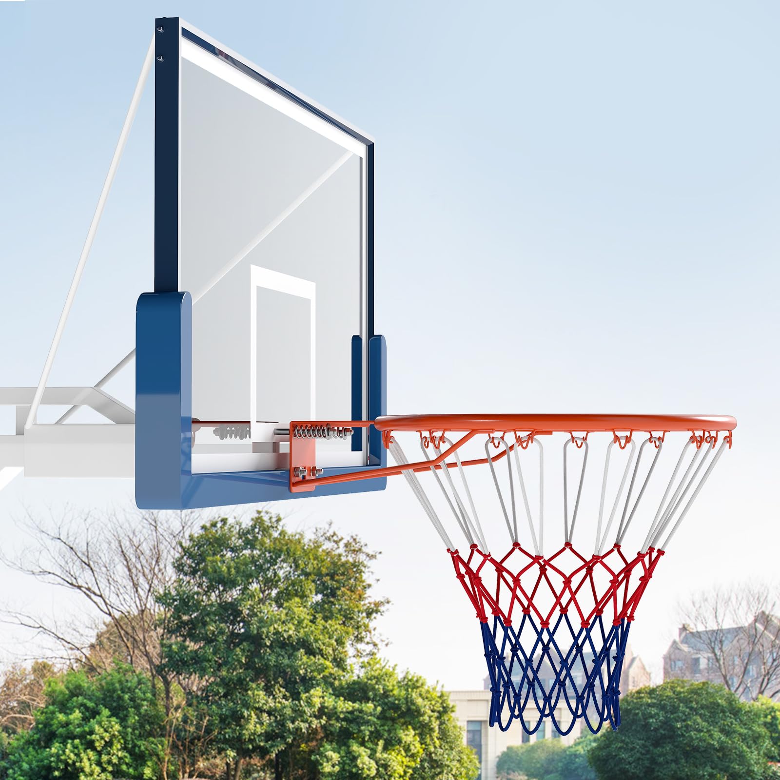 COSTWAY Aro de Baloncesto de 45 CM, Pared con Doble Resorte, Canasta Baloncesto Pared, Basketball Hoop Interior y Exterior para Niños y Adultos