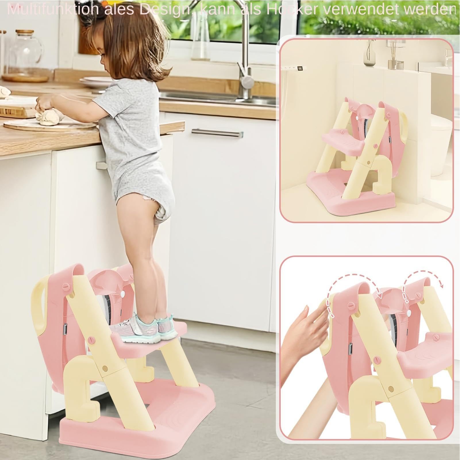 XIAOXIAOYU Asiento de entrenamiento con escalera, silla de orinal plegable