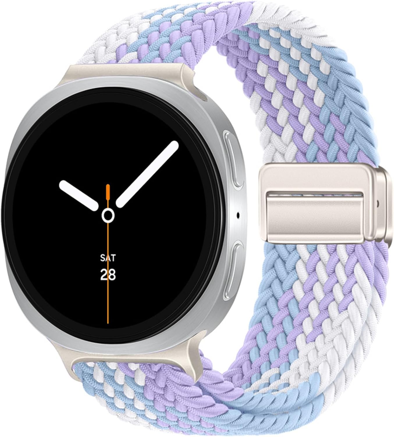 Stretchy Braided Bands Compatible with Samsung Galaxy Watch 8 Band 40mm 44mm/Galaxy Watch 8 Classic 46mm, Elastic Nylon Wristband Sport Strap for Galaxy Watch 8 2025 Women Men