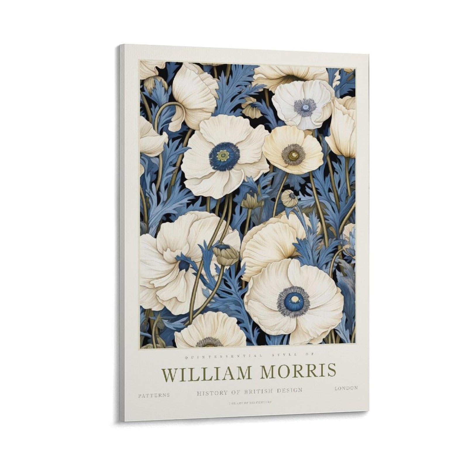 William Morris Floral Vintage Mid Century Aesthetic Posters Canvas Wall Art Farmhouse Gallery Aesthetic Room Decor For Bedroom Bathroom 16x24inch(40x60cm)