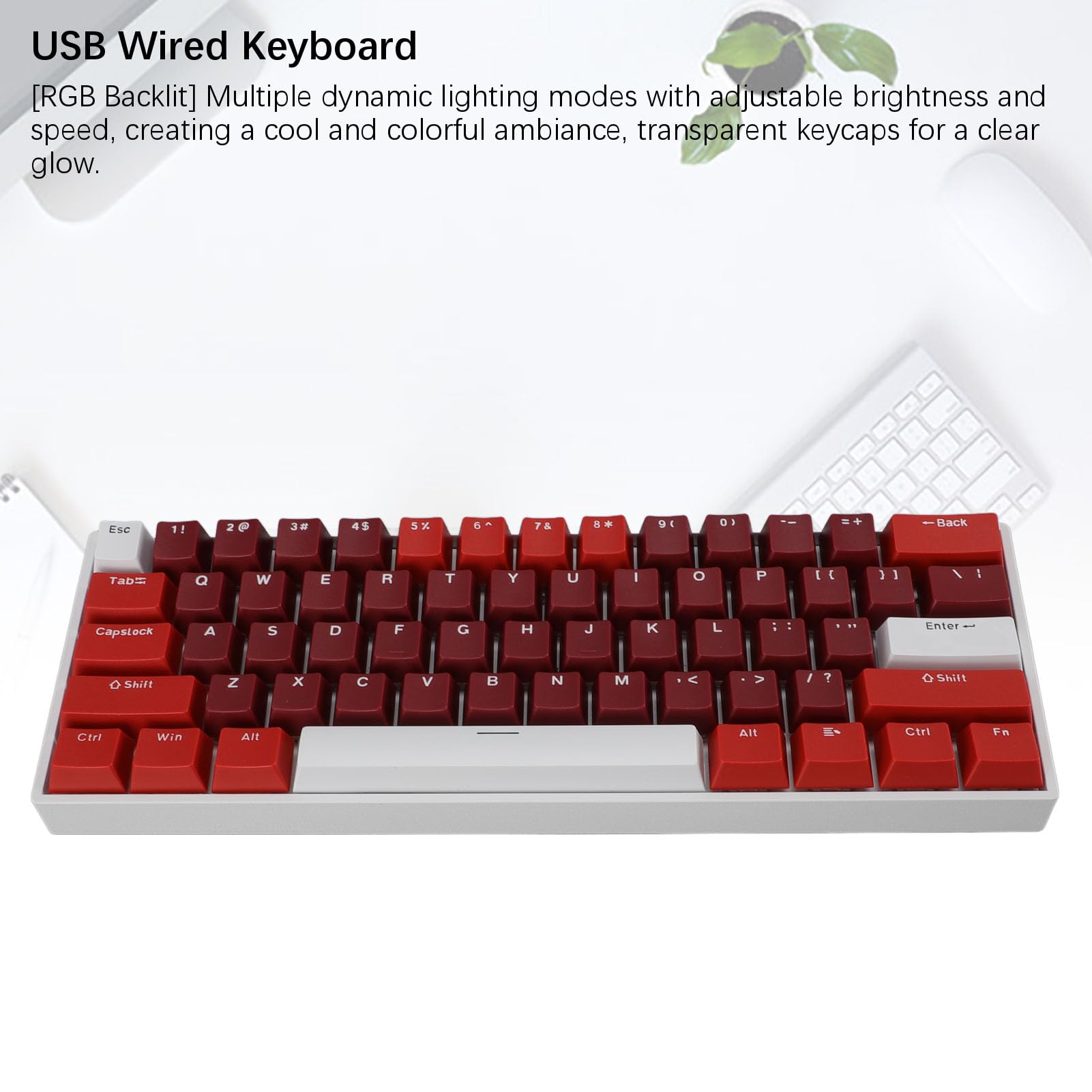 Teclado Mecánico de 61 Teclas, 60 por Ciento de Interruptor Azul