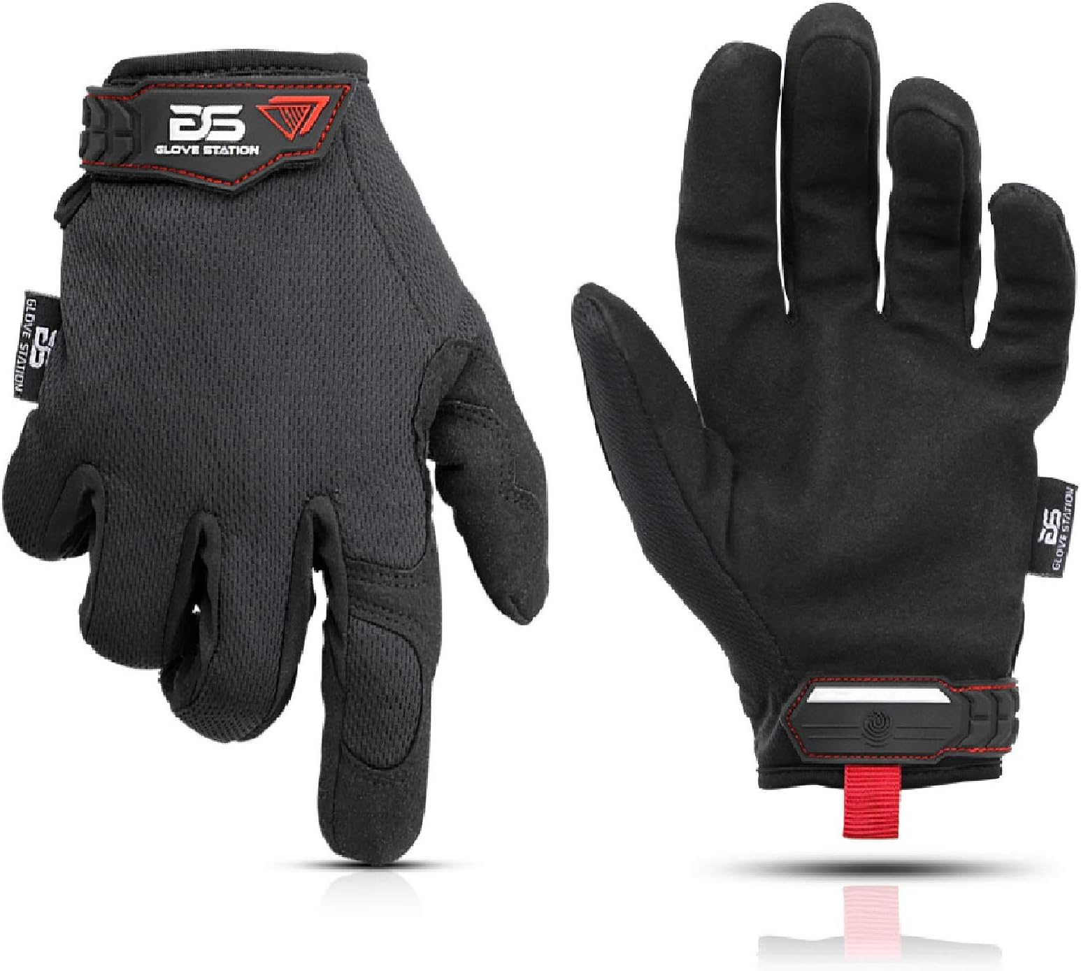 Glove StationTactical Gloves for Men, Essential Series Black, XL (1 Pack) - Dexterity Work Gloves, Mechanic Tactical Work Gloves, Heavy-Duty Protection for Utility & Outdoor Tasks