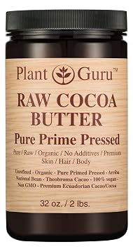 زبدة الكاكاو الخام 32 أونصة. زبدة الكاكاو PureRaw 100٪ 32 أونصة. / 2 رطل. ضغط بارد طبيعي نقي 100. مرطب الجسم والشعر ، كريمات DIY ، مرطب الشفاه ، غسول وصنع الصابون   