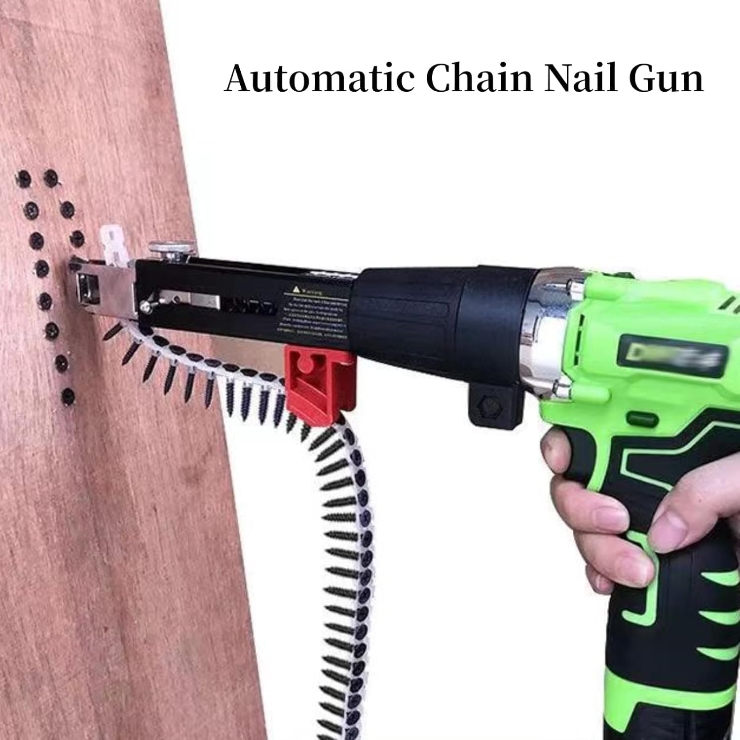 Adaptador de Pistola de Clavos Eléctrica Inalámbrica, Herramienta de Carpintería para Tablero de Yeso y Techo, Equipo de Ajuste de Tornillos con Cadena