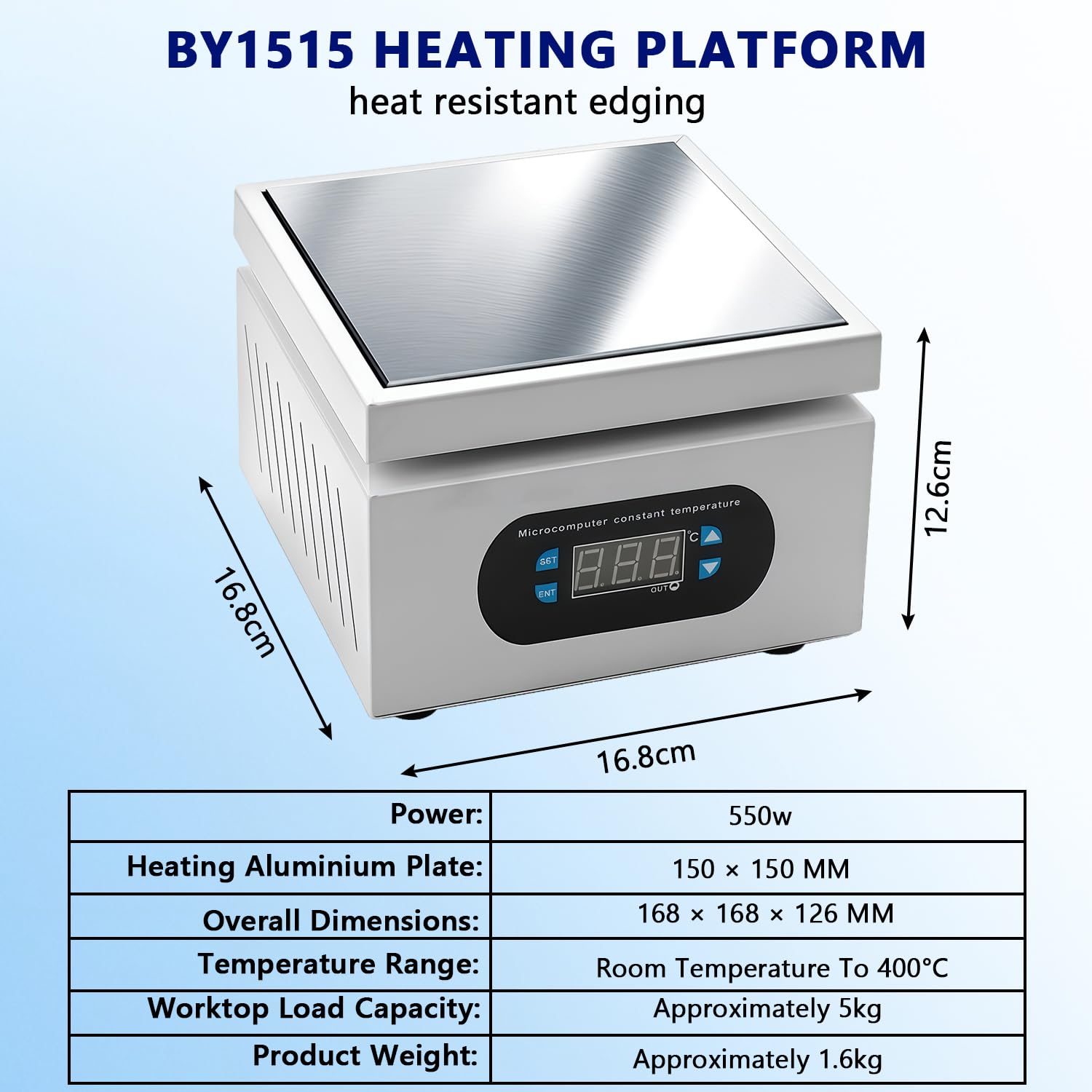 Vorwärmer Preheating Station Wechselstrom LED Mikrocomputer Elektrische Heizplatte PCB Ofen für Lötstation Schweißer, für den Austausch des Telefonbildschirms (180x180mm)