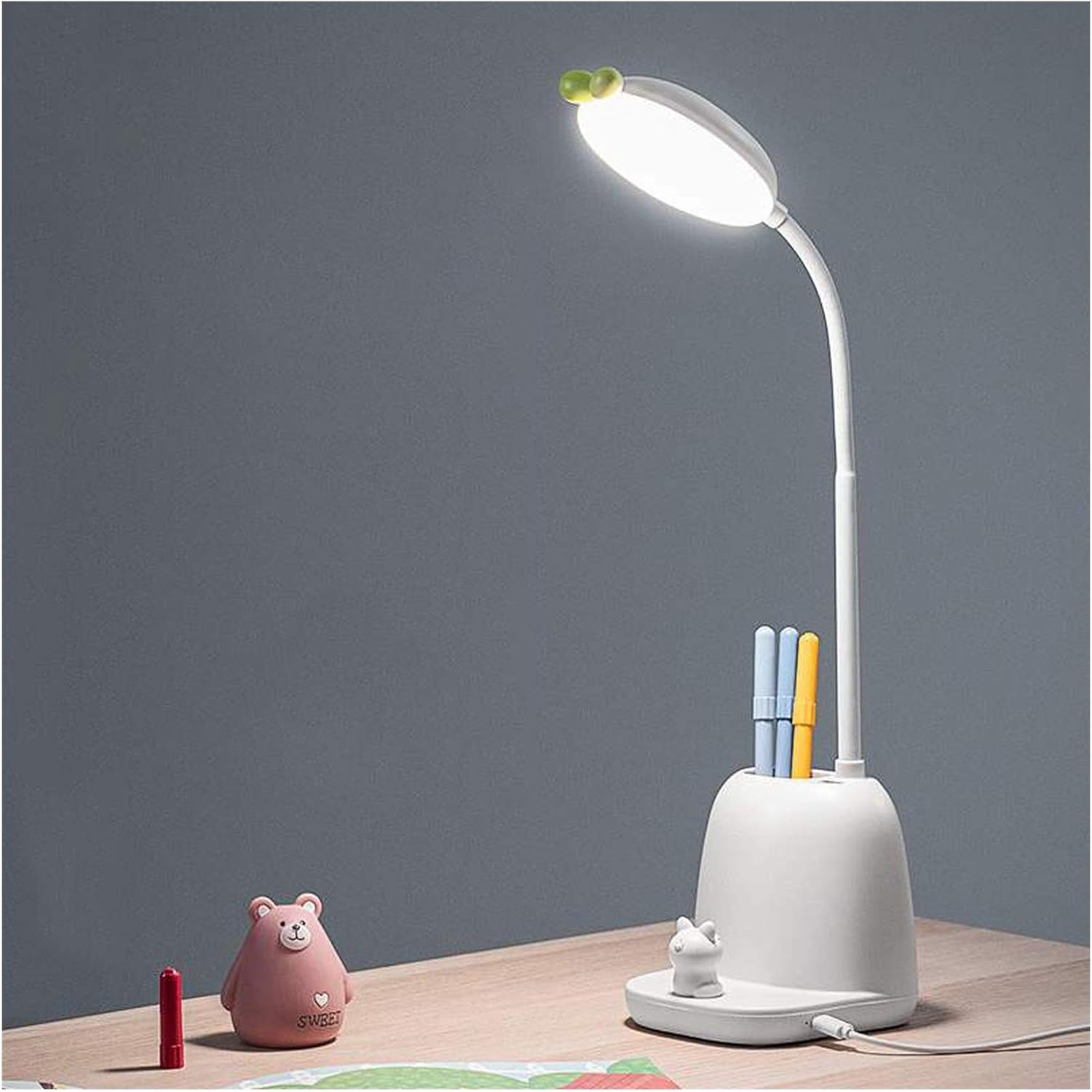 Plug-in Stepless Dimming Desk Lamp LED Desk Light with 3 Lighting