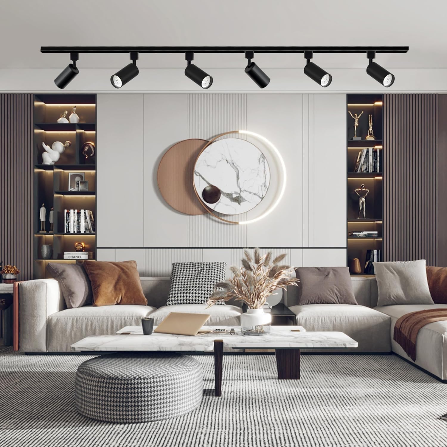 12PCS LED Black Track Lighting Heads (No Track Rails) with Replaceable GU10 Bulbs, 3000K Warm White Ceiling Spotlight Fixtures for Accent Lighting for Home, Store, Moblie Cart and Office