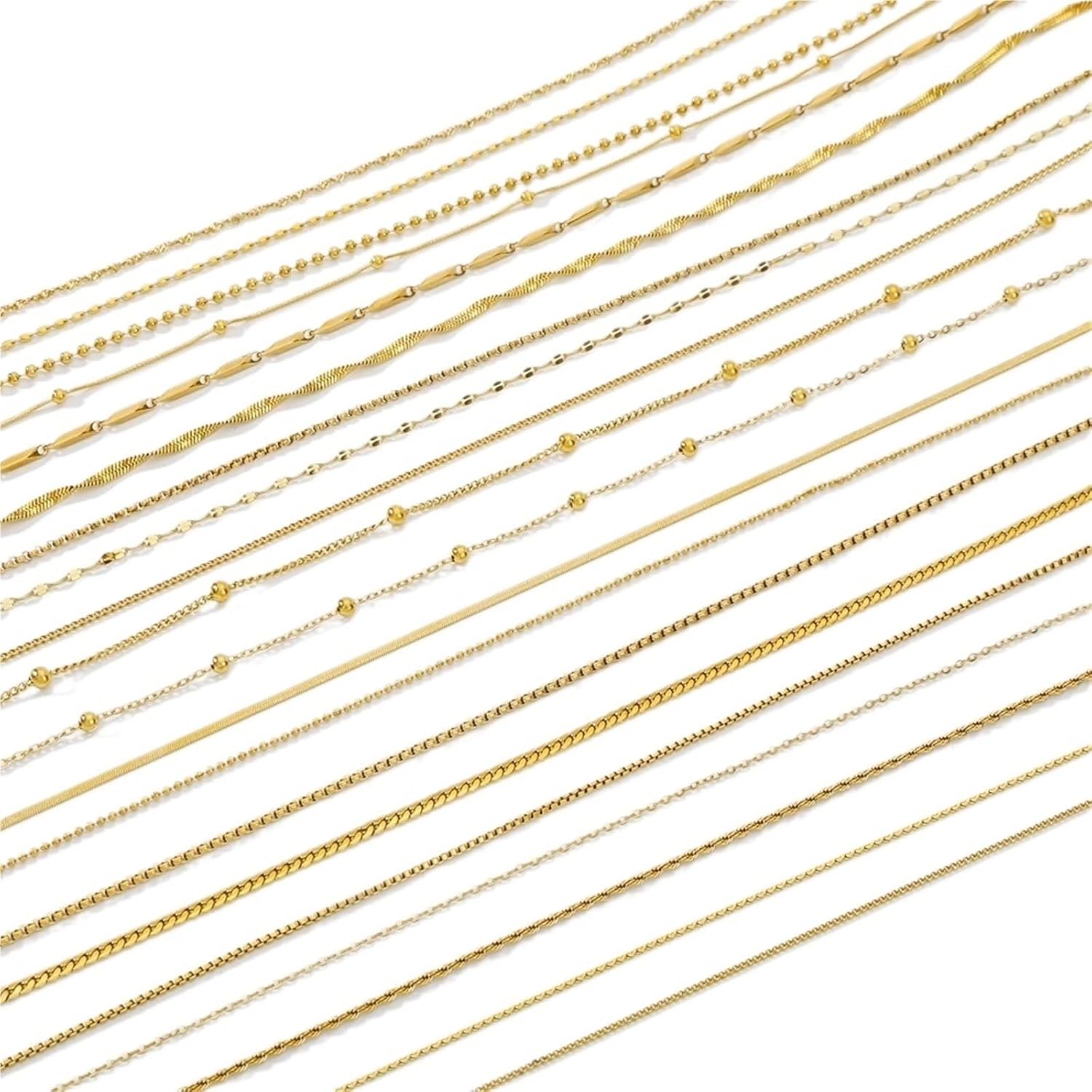 6pcs Gold Stainless Steel Link Chain for Jewelry Making DIY Accessories Women Gift