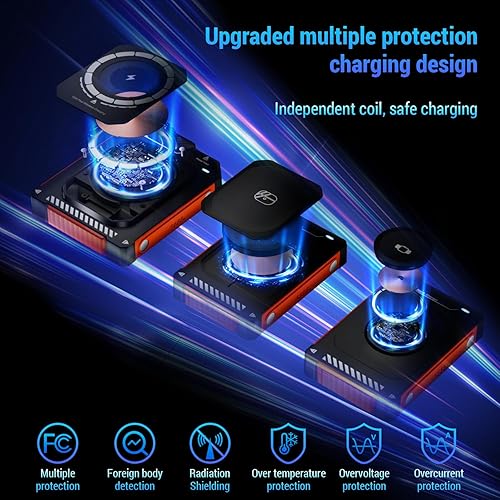 Miniatura 3 de Estación de carga inalámbrica de viaje desmontable 3 en 1 - Base de carga rápida de 30 W compatible con iPhone 1716151413 Pro Max, Apple Watch