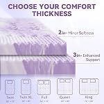 2 Inch Gel Memory Foam Mattress Topper 5 Zone Soft Pressure Relieve Mattress Pad, Breathable Bed Topper, CertiPUR-US Certified, Twin Size