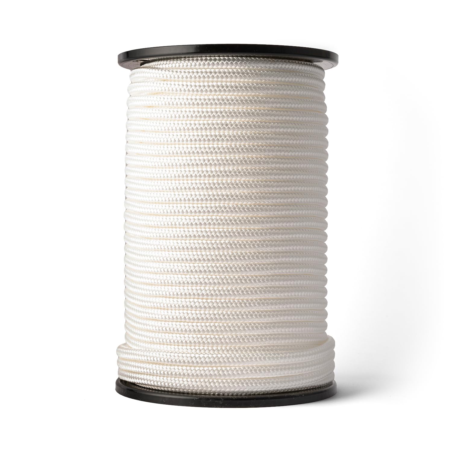Nylon Seil (10mm, 100M, Weiß) - Dickes Paracord Schnurr aus robustem, geflochtenem Polyamid - Verschleißfest und stark - Bruchkraft 1703kg