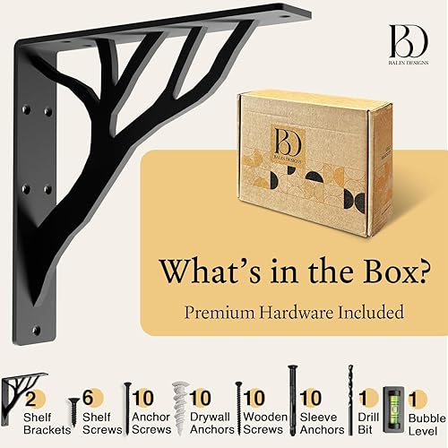 Miniatura 36 de Soportes de estante rústicos de 8 pulgadas a 10 pulgadas, soportes decorativos en L para estantes, soporte flotante de metal de hierro, soporte