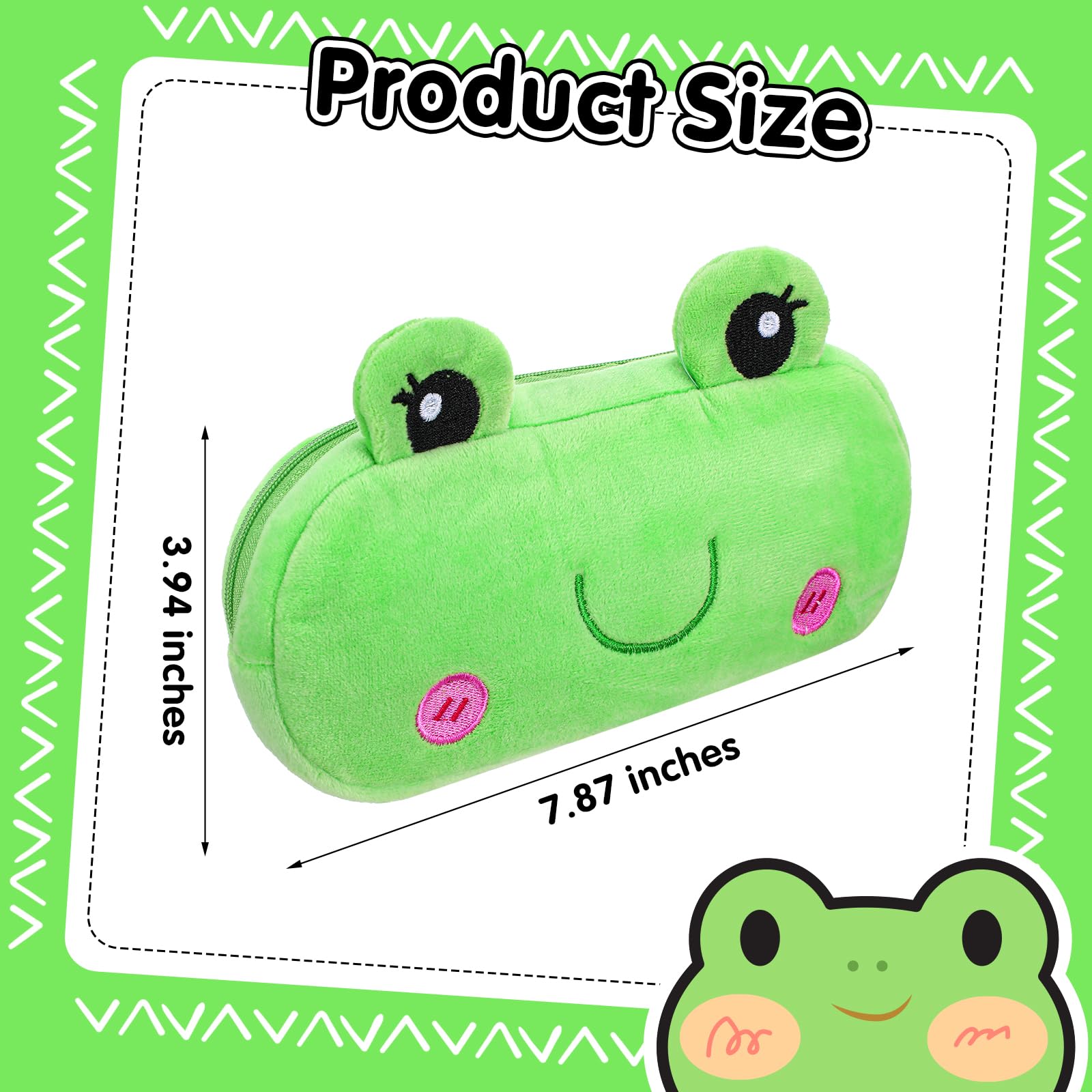 8 estuches para lápices de dibujos animados a granel, bonitos estuches con cremallera, cajas de lápices de animales y frutas, bolsa de lápices de felpa japonesa, bolsa de papelería kawaii