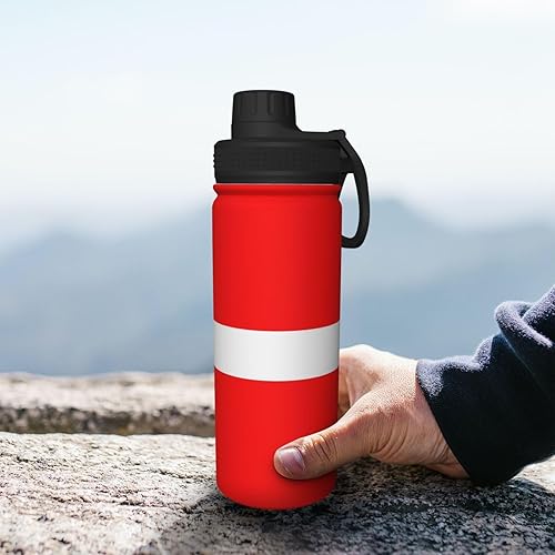 Miniatura 8 de Hervidor de acero inoxidable aislado con bandera danesa de Dinamarca  Botella de agua divertida con impresión aislada  Ideal para deportes y viajes