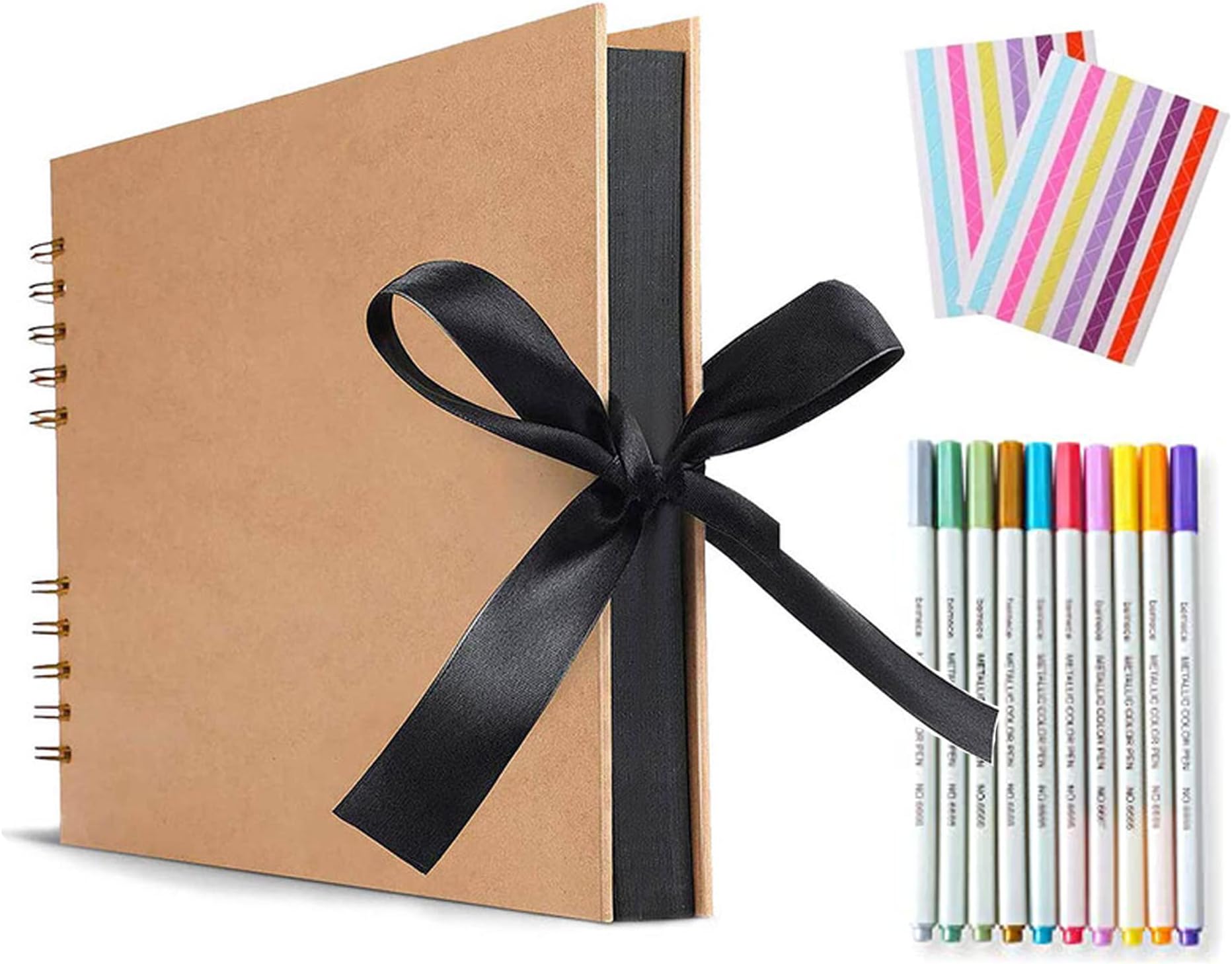 conobo DIY Scrapbook Photo Album, Wedding Guest Book, DIY Handmade Album Anniversary Travel Memory Scrapbooking with Accessory Kit, Kraft Paper Photo Album for Wedding Valentines Day
