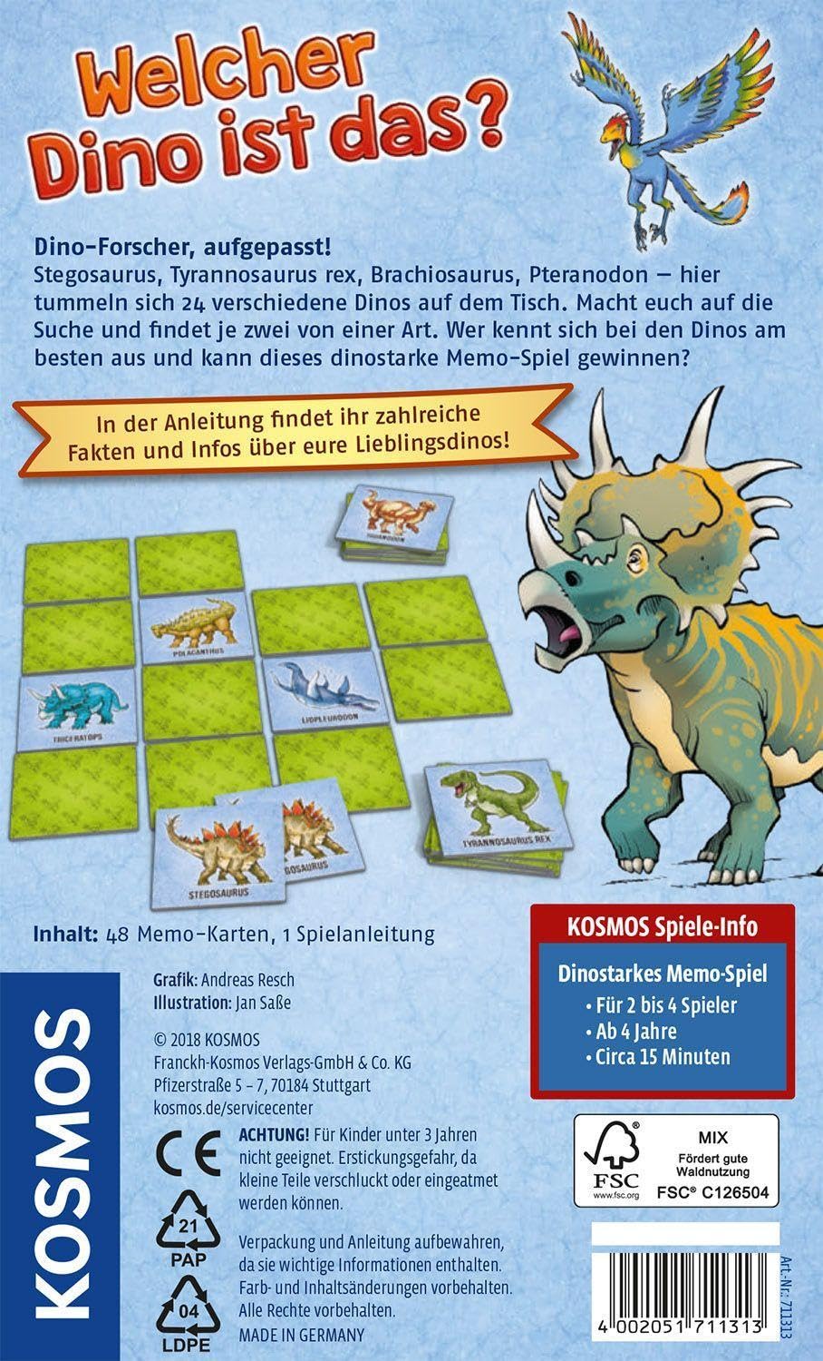 Welcher Dino ist das?: Dinostarkes Memospiel für 2 - 4 Spieler ab 4 Jahren