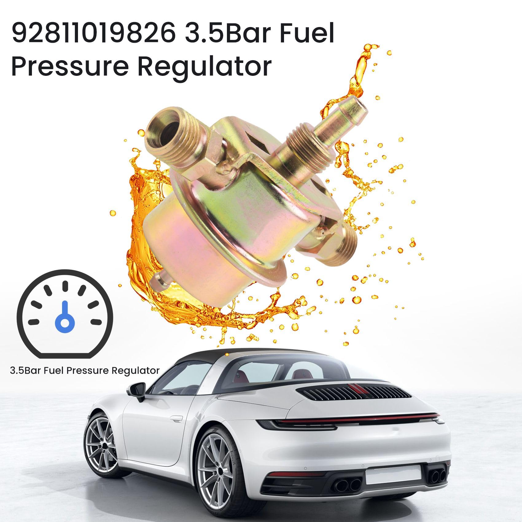 92811019826 Régulateur de Pression de Carburant 3,5 Bar pour 911 Coupé 928 959 Coupé 911