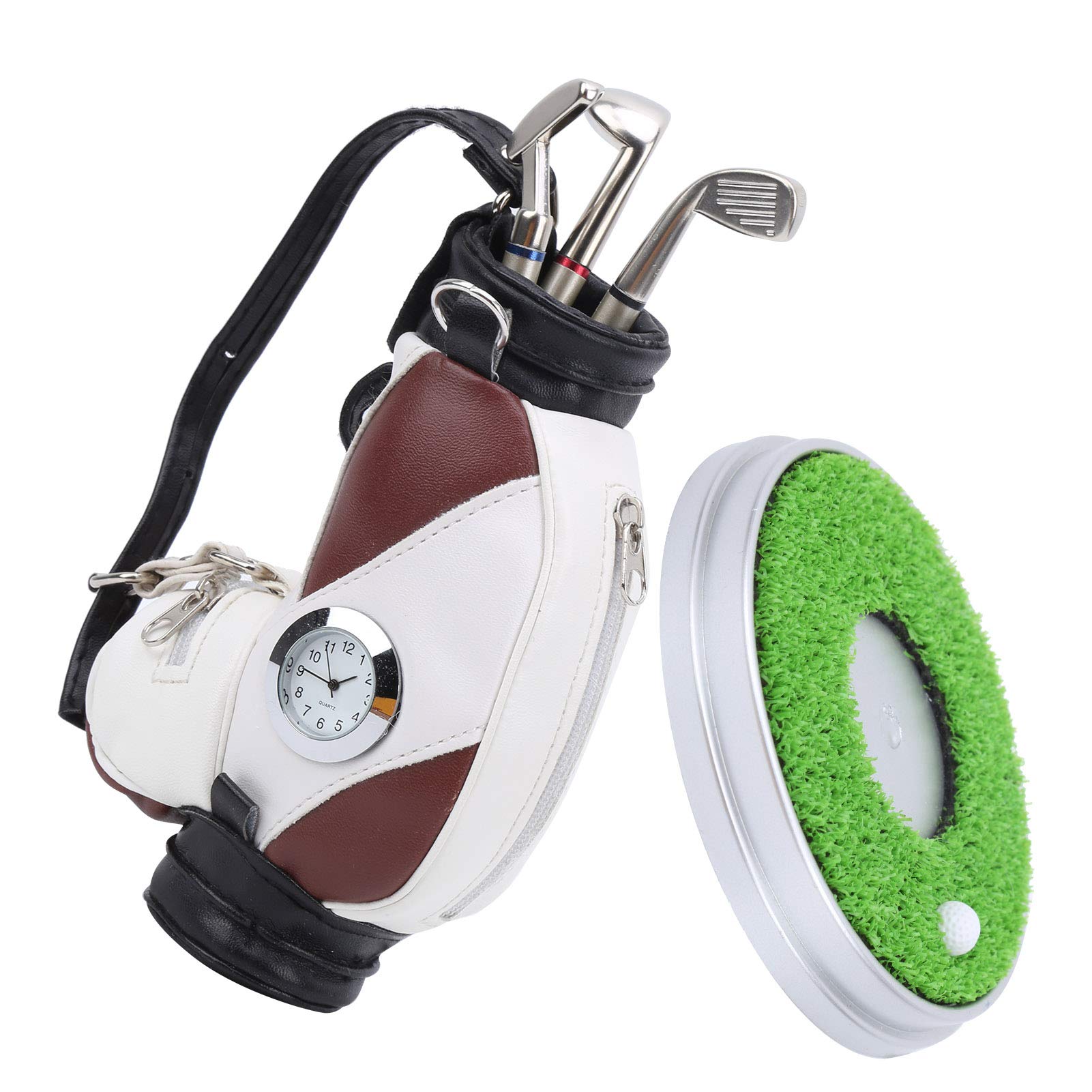 HERCHR Set Penne da Golf, portapenne per Sacca da Golf in Lega di Zinco 3 Penne a Sfera con Base per scrivania da Ufficio per Golfisti, Calze Imbottite, Gadget Antistress