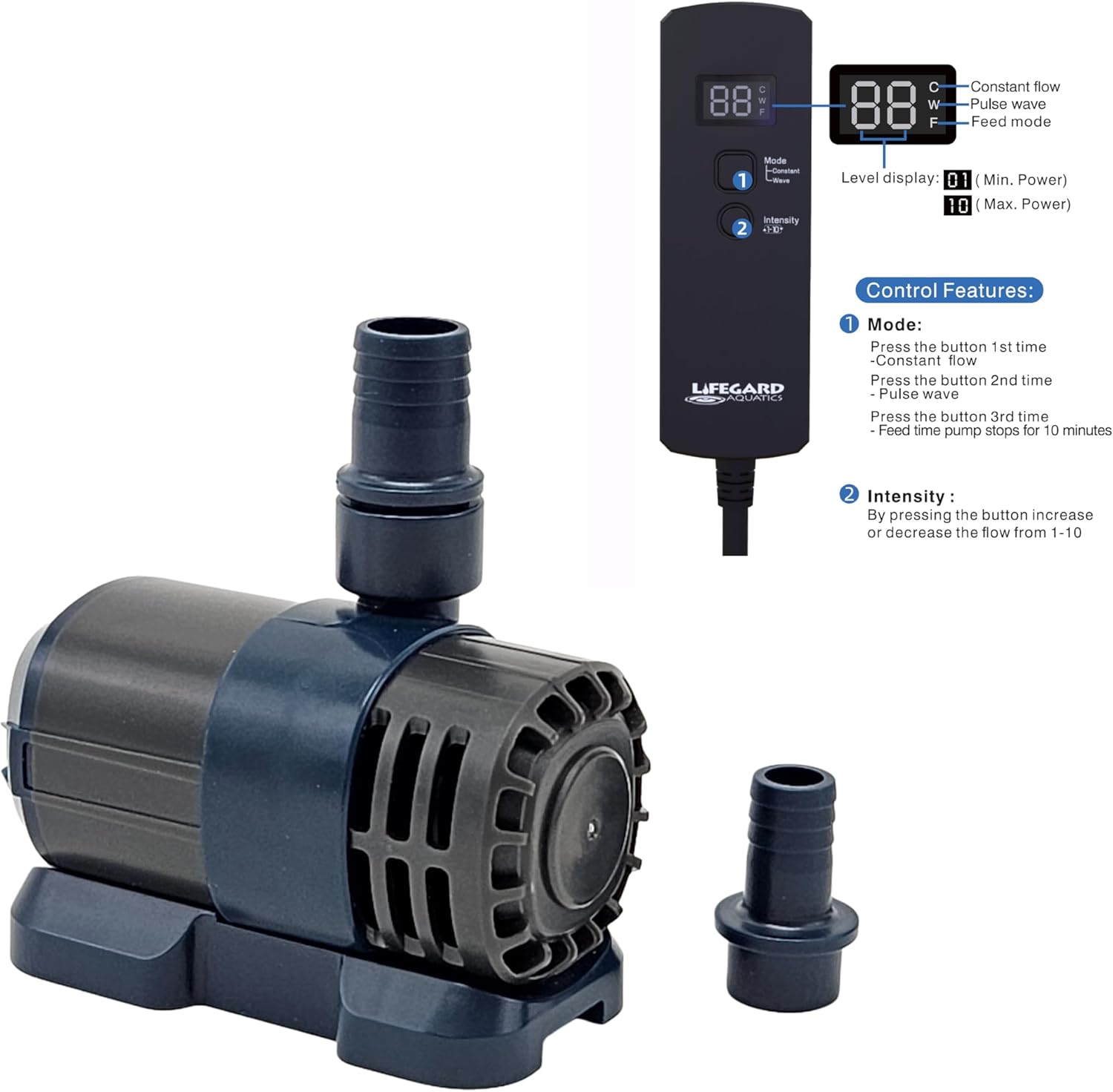Quiet One DC Pump 185 GPH 6.6 feet Head and with Controller