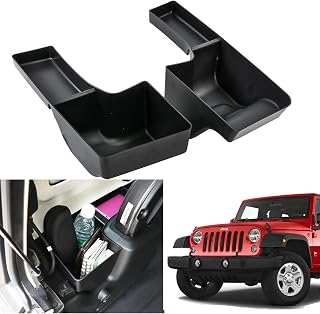 2Pcs Trunk Organizer Storage Wheel Well Storage Bin Rear for 2018-2023 Jeep Wrangler JL JLU 4-Door Storage Rear Storage Box Tray Jeep Wrangler Accessories (Not Applicable to 2-Door JL Models)