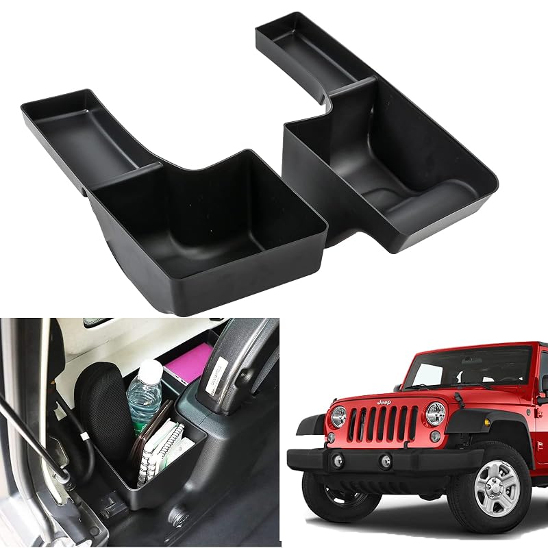 Organizador de Porta-Malas em ABS com 2 Compartimentos para Jeep Wrangler JL JLU 4 Portas 2018–2023 OEMASSIVE, 2 unidades