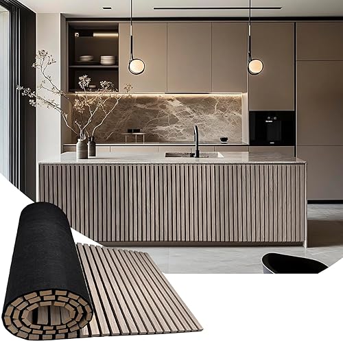 94.5 x 23.6 in Acoustic Wood Wall Panels,3D Flexible Soundproof