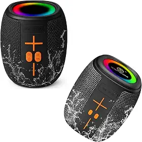 Caixa De Som Portátil Sem Fio, Emparelhamento Bluetooth, Auto Falante Stereo 50W, Resistente A Água, Luz RGB, Suporte TF | USB | FM | TWS, Graves Potentes, Alça De Pendurar, Recarregável, Bivolt.