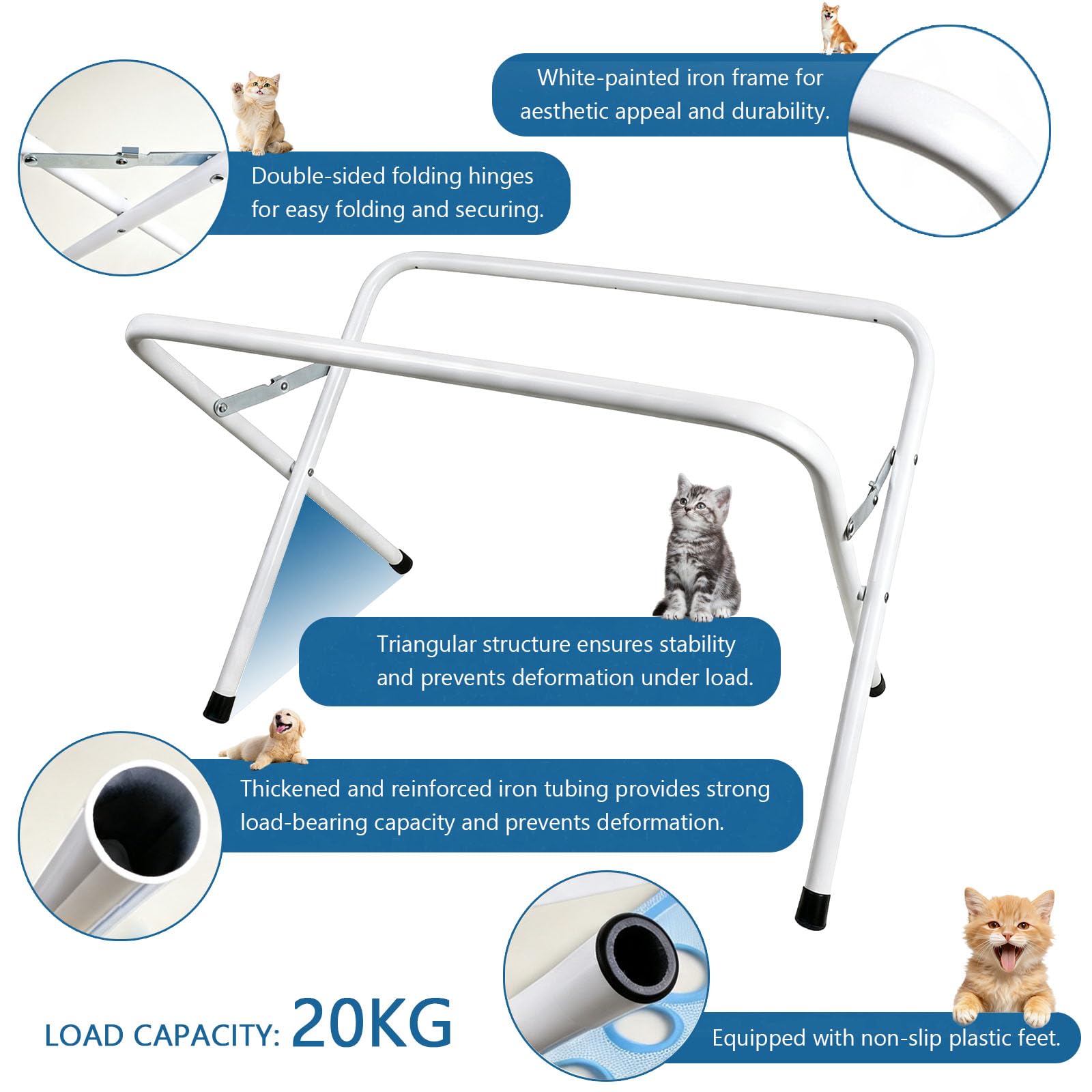 Table de Toilettage pour Chien Chat, Support de Bain Toilettage Pliable