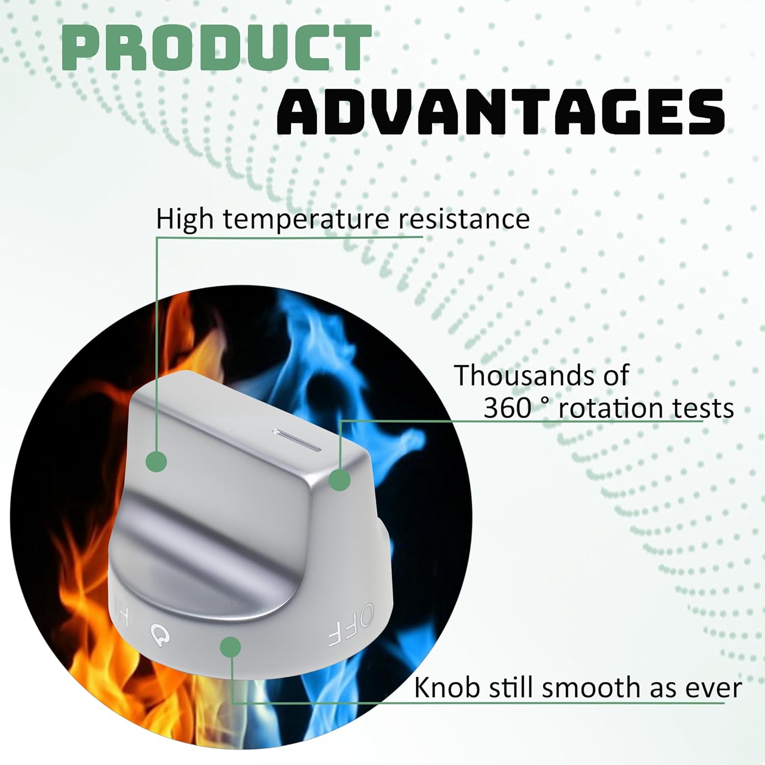 W11239985, 4845290, W11032553, W10850015 Control Knobs, Compatible with Whirlpool WFG525S0HZ1, WFG550S0HZ0, WFG525S0HZ0, WFG525S0JV0, Stainless Steel Stove Knob Replacement, 5 Pcs