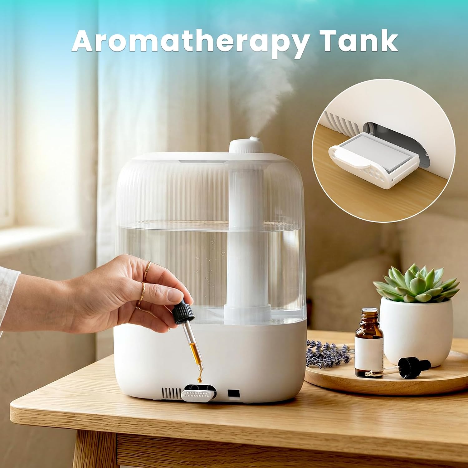 COWSAR Humidifiers for Bedroom, Top Fill 3L Supersized Humidifier Large Room, Easy to Fill & Clean, Quiet 22dB, Baby Humidifier, Nightlight, Timer/Sleep Mode, 360° Nozzle, Aromatherapy Tank, White