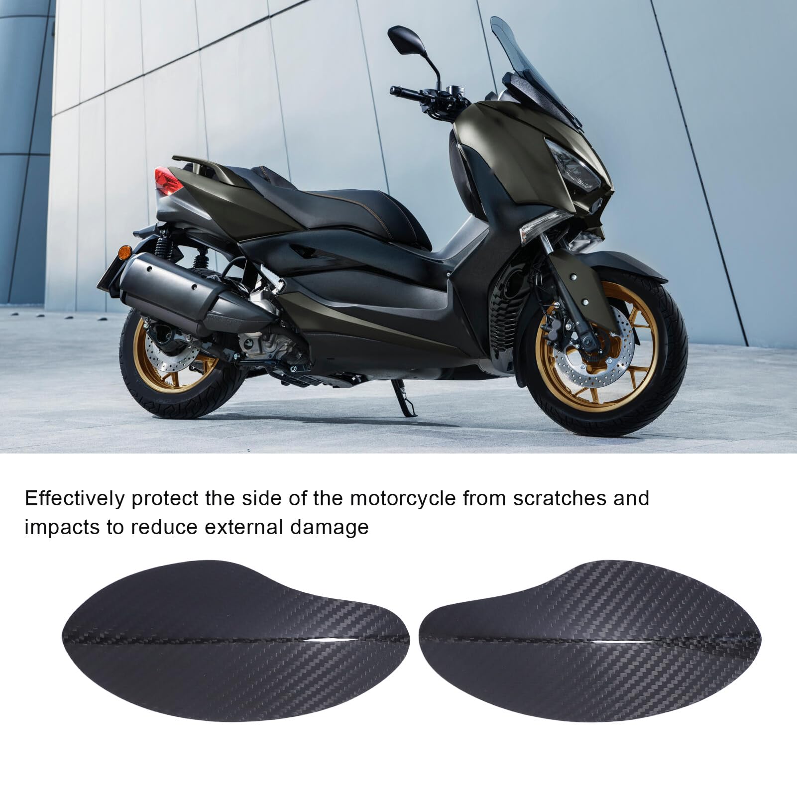Lot de 2 Protections Latérales de Moto en Fibre de Carbone Anti-rayures, Protection Latérale Anti-collision de Remplacement pour Xmax 125 250 300 400