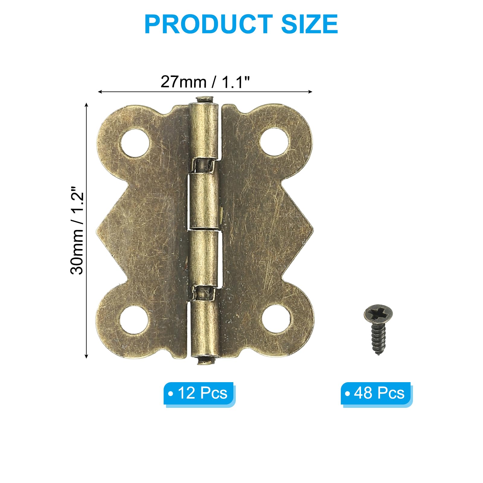 PATIKIL Small Jewelry Box Hinges 1-1/4 Inch - Image 2