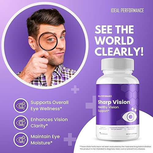 Miniatura 4 de Sharp Vision Cápsulas de suplemento para ojos, suplemento Sharp Vision para píldoras de apoyo a la salud ocular, máxima fuerza, todo natural para