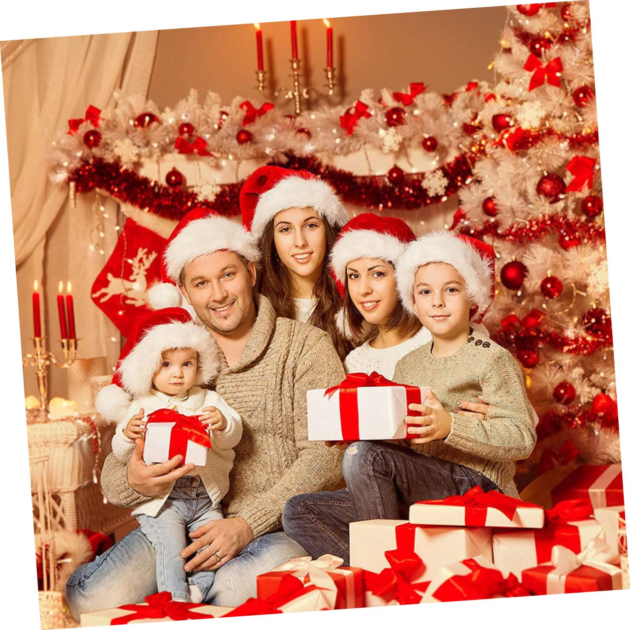 PRETYZOOM 12 Piezas Gorro Navideño De Papá Noel Sombreros De Navidad Sombrero De Invierno De Navidad Sombrero De Traje De Santa Adorno De Árbol De Navidad Sombreros De Papá Noel Felpa