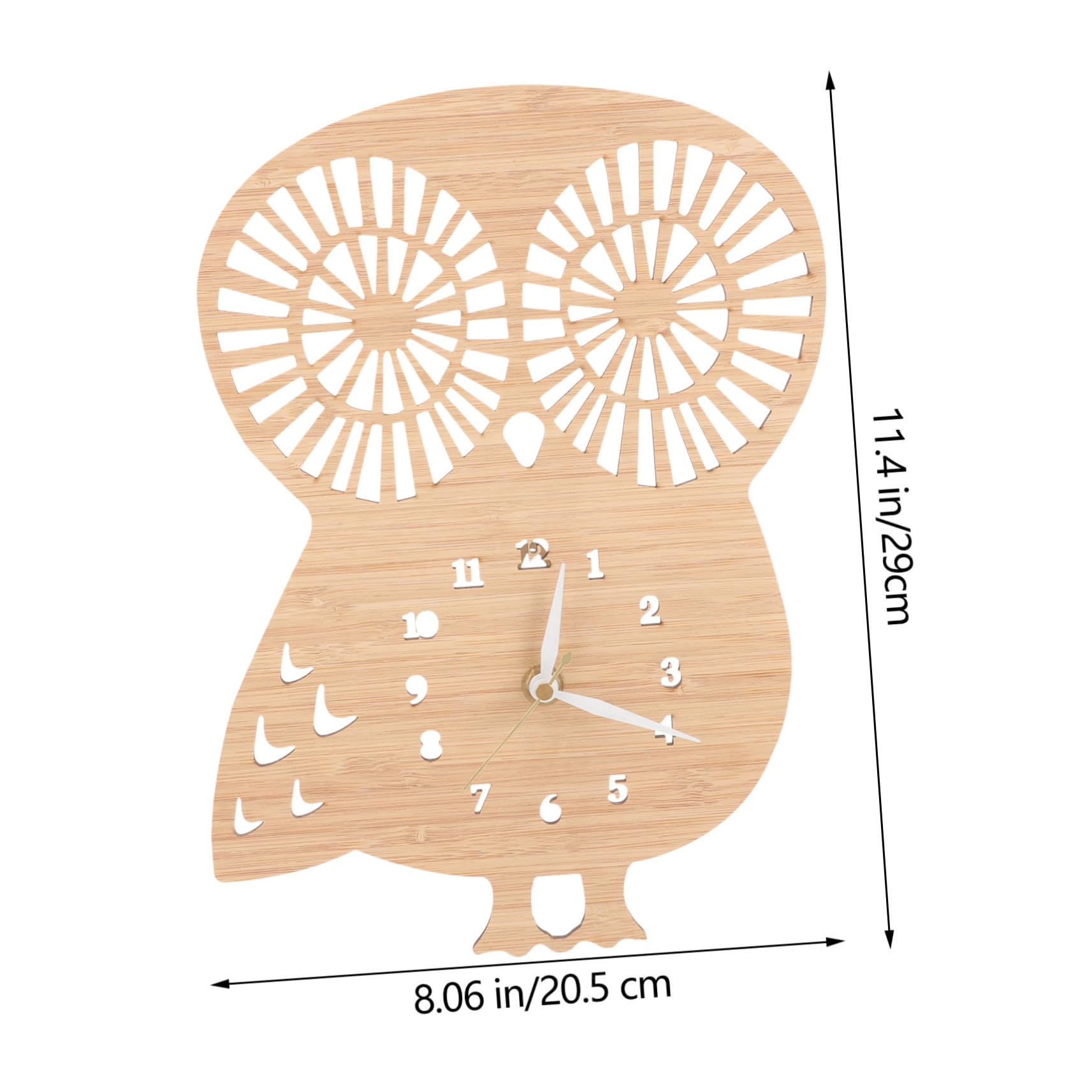 Eulenförmige Wanduhr aus Bambus und Holz für Wohnzimmer
