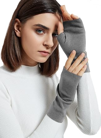 Novawo Anti-Pilling Fingerless gloves Soft Warm Arm Warmers for Women