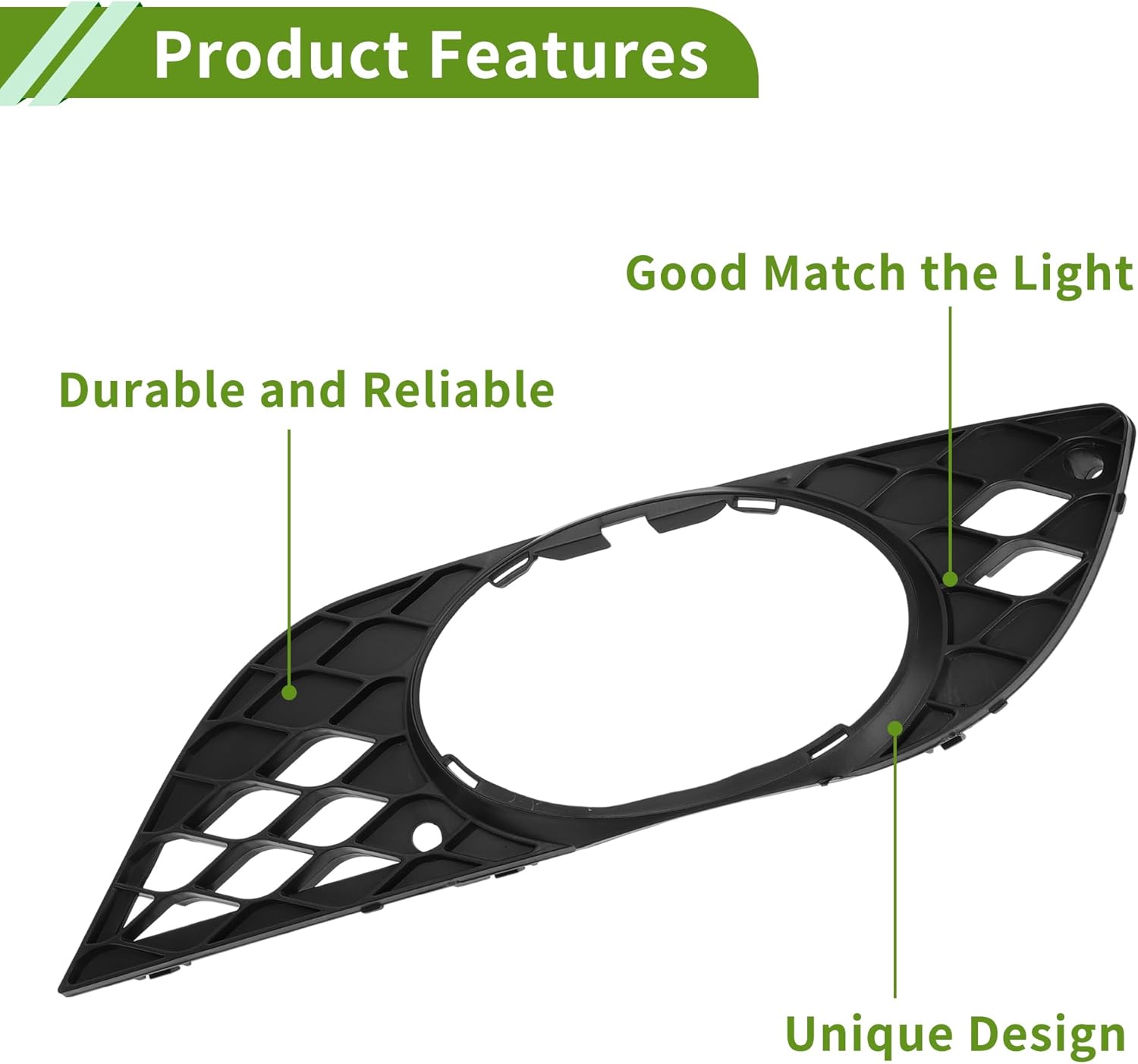 No.2118850522 Fog Light Grill for Mercedes-Benz E-Class 2007-2009 Black Front Left Side Front Lower Bumper Fog Light Cover Inserts ABS 1 Pc - Image 7