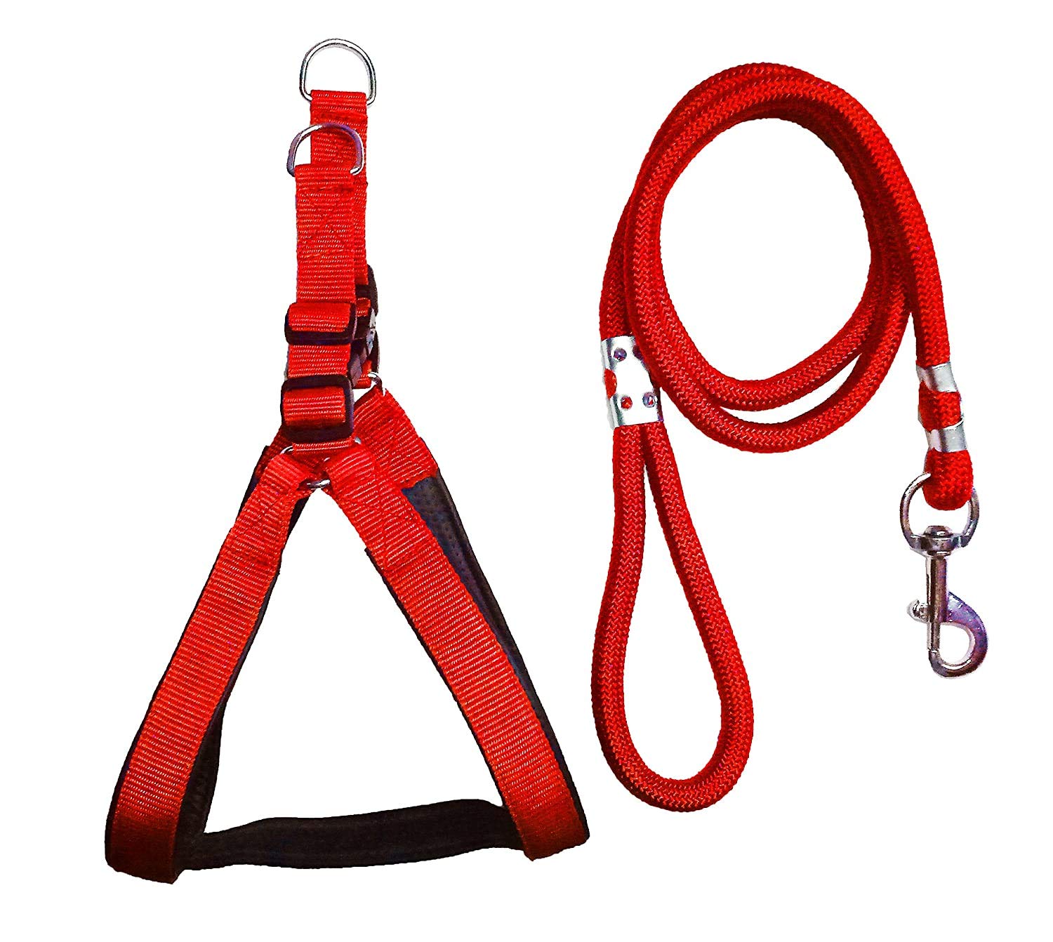 Tyson Nylon Padded Adjustable Dog Harness and Leash Rope (1 Inch) (Medium, Red) (B08L17KDZ9) Amazon Price History, Amazon Price Tracker