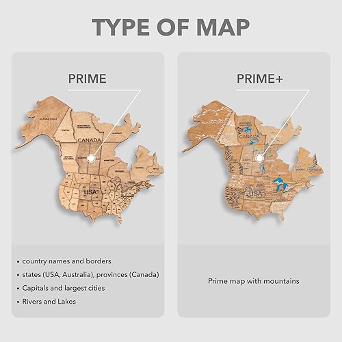 Miniatura 4 de Decoración para el hogar, mapa del mundo de madera 3D, arte para pared, decoración de pared grande, mapa de viaje del mundo (M L XL) idea de regalo,