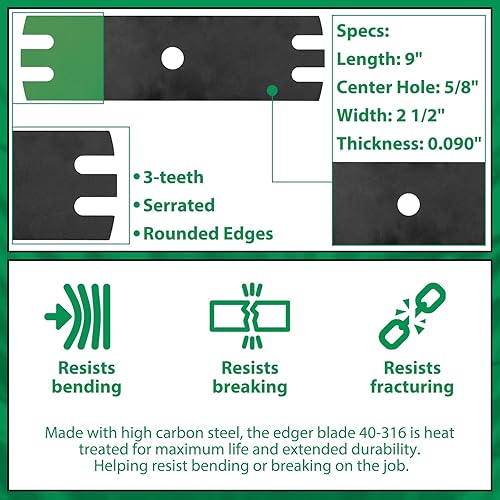 Miniatura 3 de LEFITPA Paquete de 2 cuchillas de repuesto 781-0080-0637 para MTD 250-586-013 250586 para máquinas de patio 256-587-700 máquinas de patio