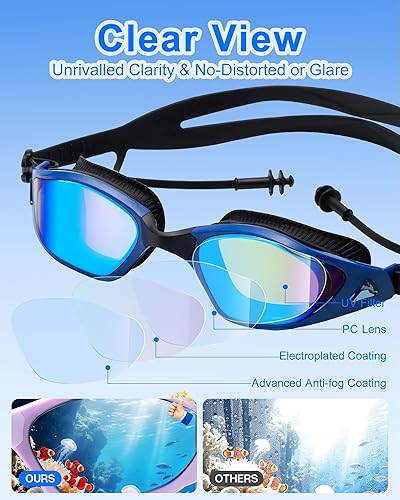 Miniatura 2 de Gafas de natación, vista súper clara, gafas de natación para adultos (blanco)