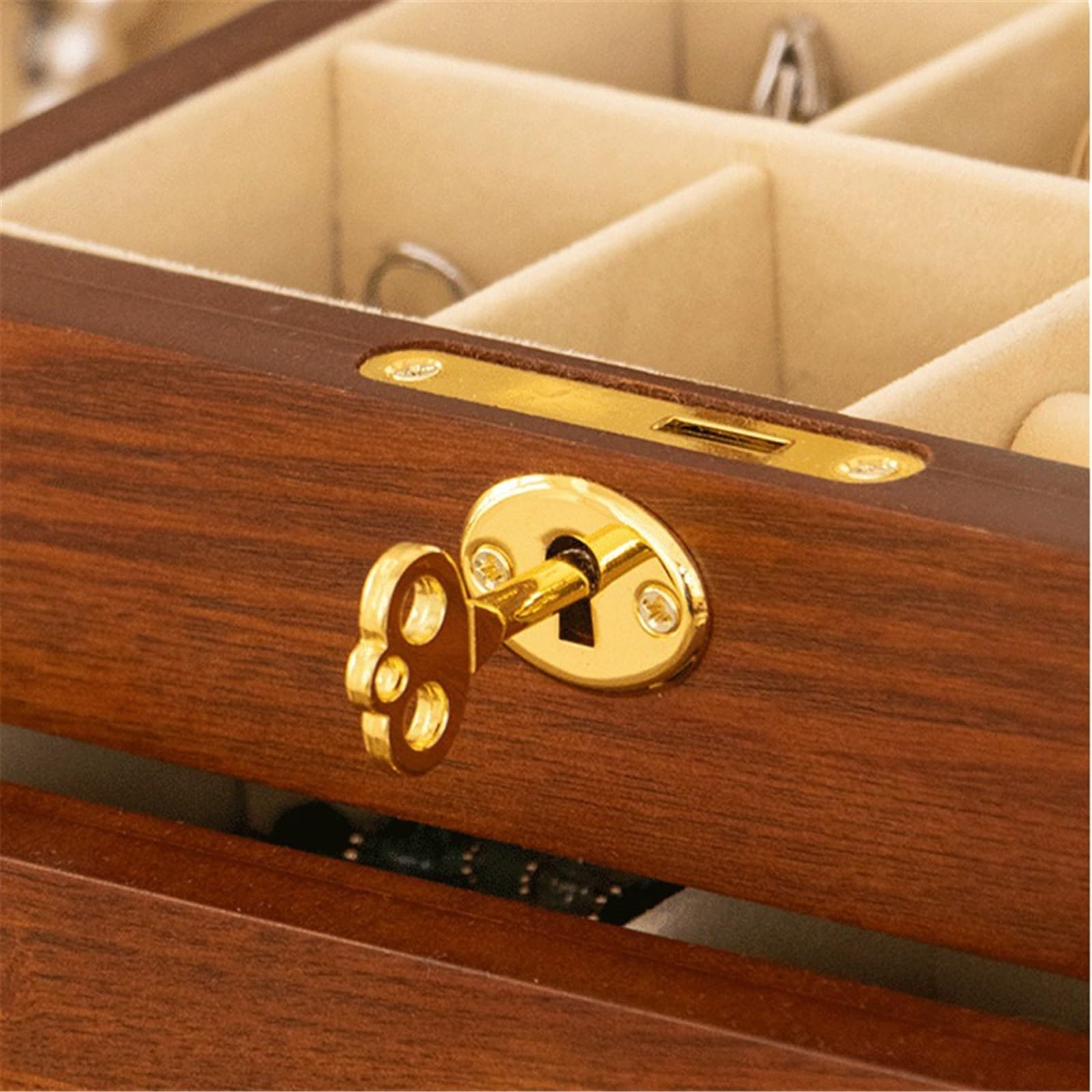 Soporte de joyería Joyero vintage de madera gran capacidad
