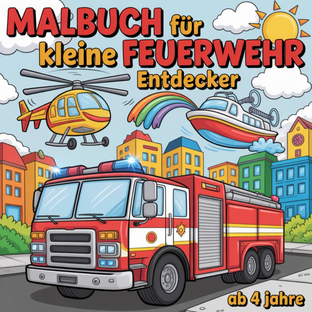 Malbuch für kleine Feuerwehr Entdecker ab 4 Jahren