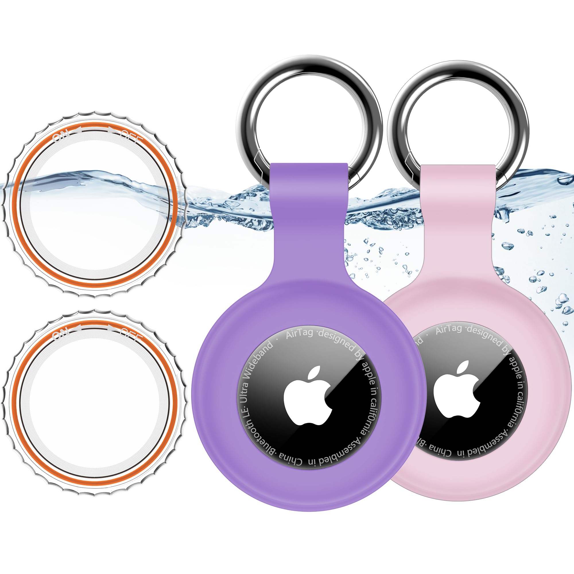 1|2|4Pack for Apple AirTag Holder with Keychain for Air Tag 2nd/1st Gen