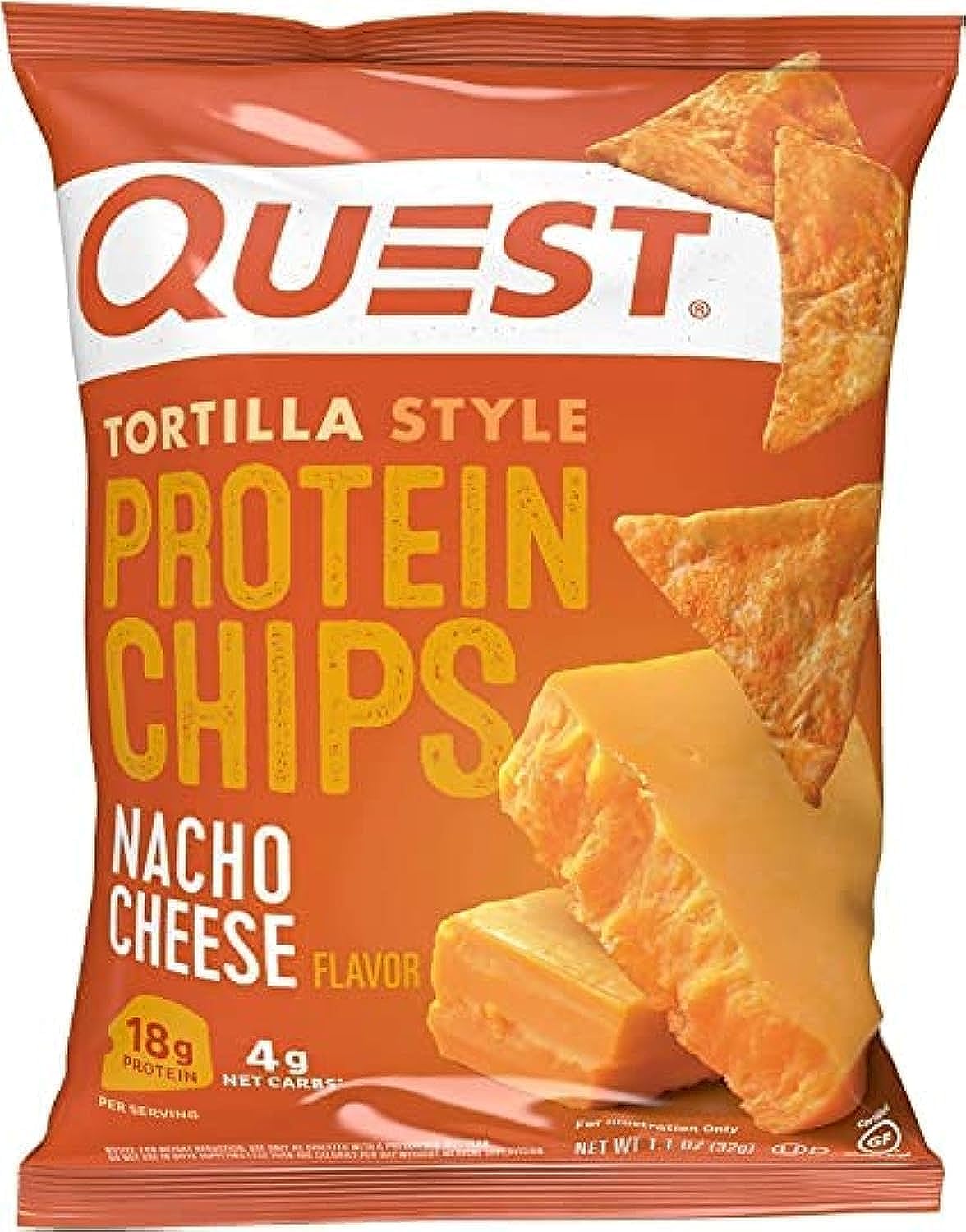 Quest Nutrition Tortilla Style Protein Chips, Low Carb, Gluten Free, Baked, 1.1 Ounce (nacho cheese)