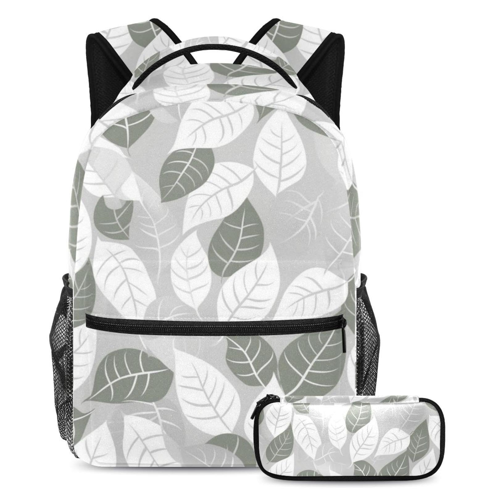 Sac à dos tendance motif feuilles blanches pour éviter le bazar - 7