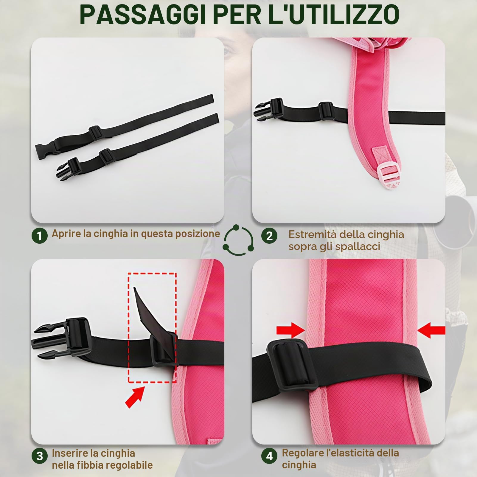 2 Pezzi Cintura Toracica Regolabile, 2.5cm Cinturino per Zaino Antiscivolo Resistente con Chiusura Rapida, Universale per Qualsiasi Zaino, per Jogging, Escursioni, Viaggi all'aperto (Nero)