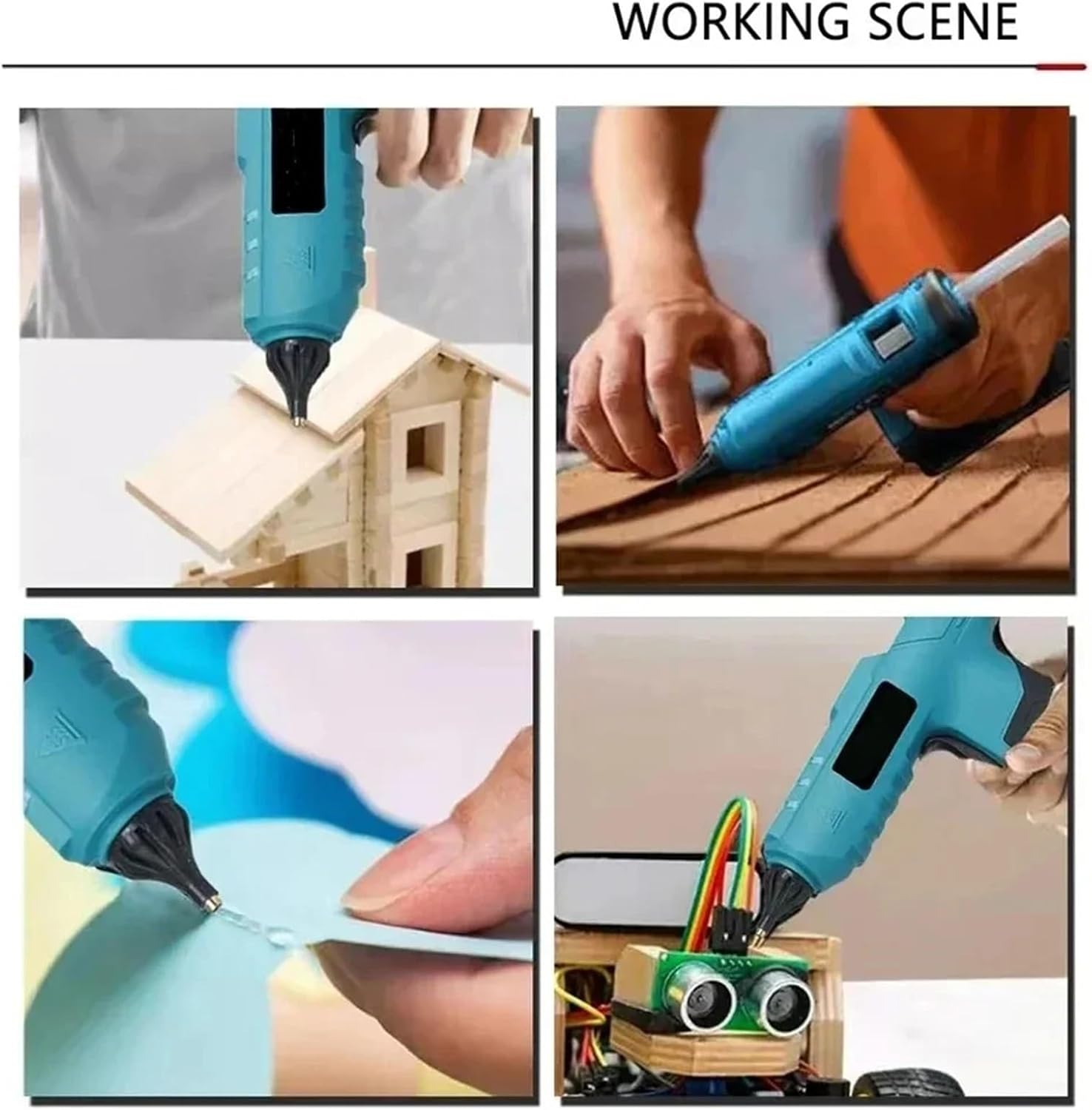 Hot Glue Gun, Electric Hot Melt Glue Gun Cordless Grab 11mm Stick Welding Air (No Battery),for Arts Crafts DIY Decor School Home