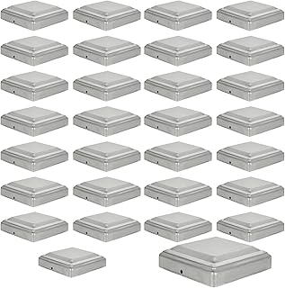 SHUESS 30pcs Silver Fence Post Caps 4 x 4 Inch - 101 x 101 mm Fence Post Toppers - Durable and Stylish Post Caps for Enhanced Outdoor Décor - Ideal for Fence Post Protection and Decoration