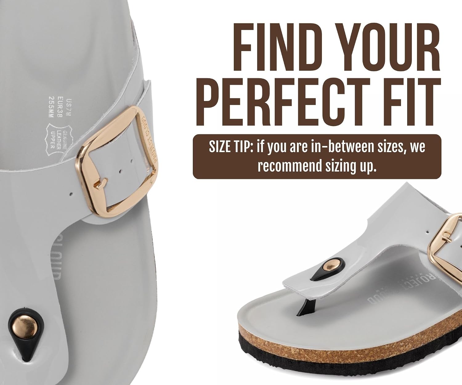  100% Genuine Leather Thong Sandals & Flip Flops for Women | Memory Foam Insole Womens Sandals - Non-Slip Lightweight Comfortable Beach Footwear and Casual Everyday Summer Sandals Women thumbnail